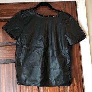 Loft Faux Leather Top Size XS